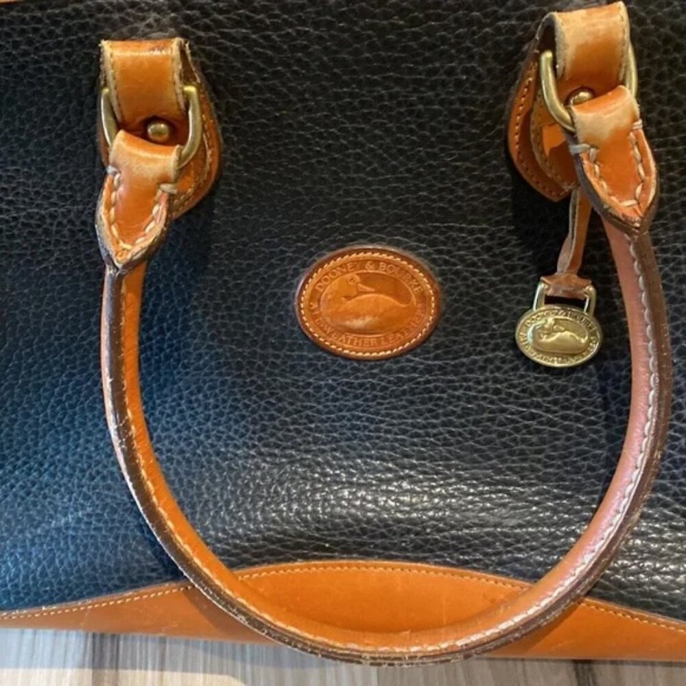 🎥 Vintage ♡ Dooney & Bourke ♡ All Weather Leather Briefcase / Messenger Bag - Picture 13 of 16